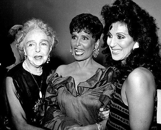 Actress Lillian Gish, left, Horne and actress-singer Cher at the 36th annual Tony Awards ceremony in New York City in 1982.