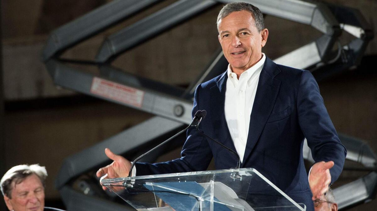 Walt Disney Co. CEO Bob Iger speaks at The Academy Museum in Los Angeles on September 27, 2017.