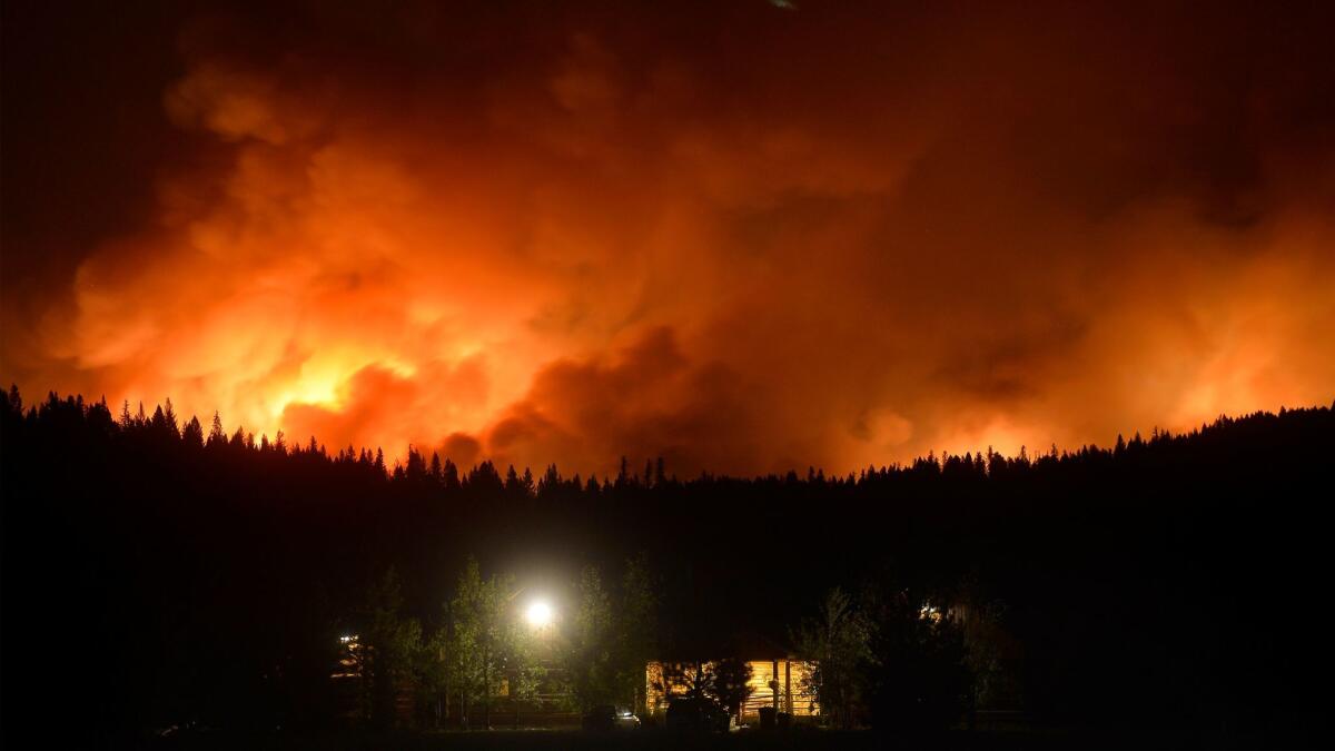 The Rice Ridge fire northeast of Salmon Lake, Mont., last month.