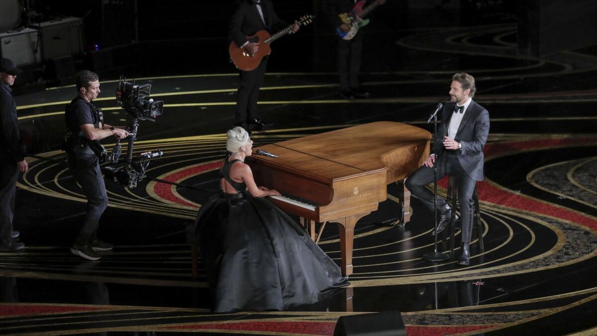 Gaga and Cooper, shown at the Academy Awards, previously performed "Shallow" live in Las Vegas.