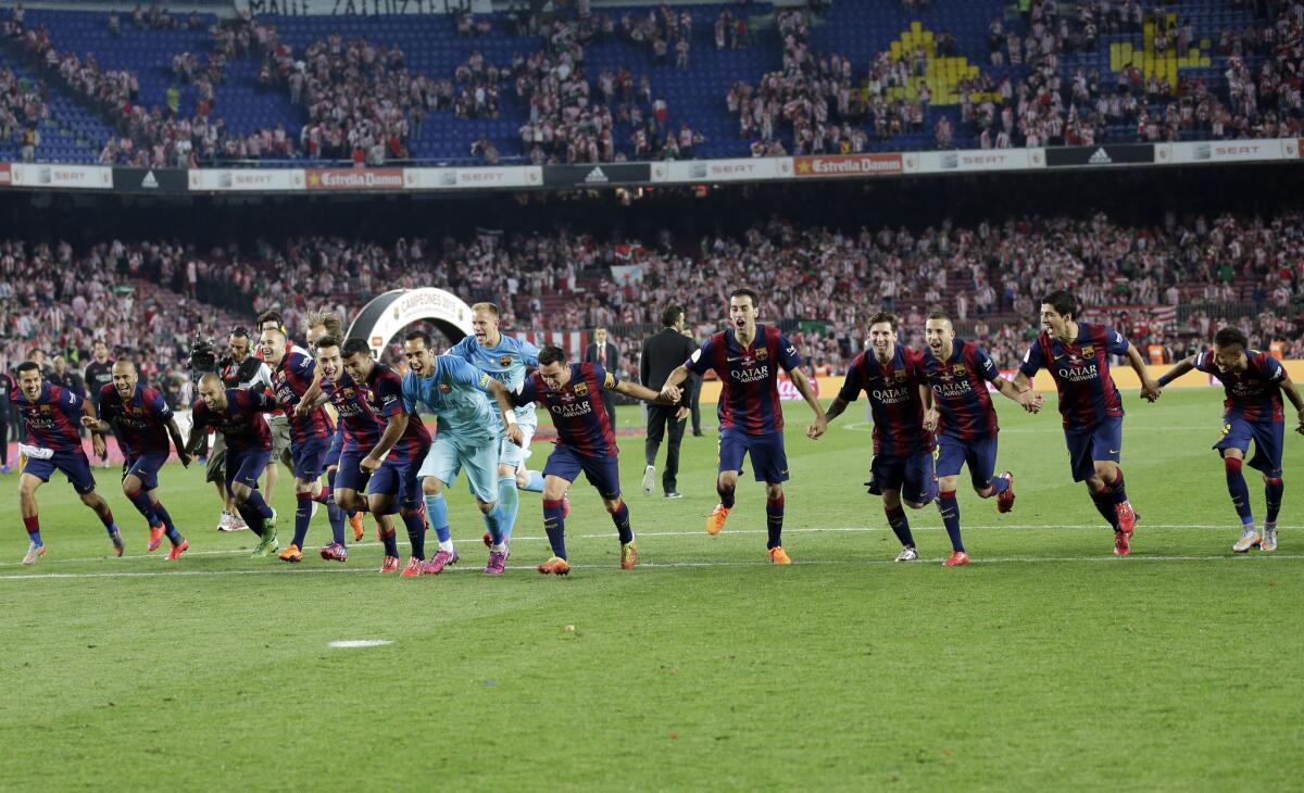 El Barcelona consigue la Copa del Rey tras vencer al Athletic en el Camp Nou.