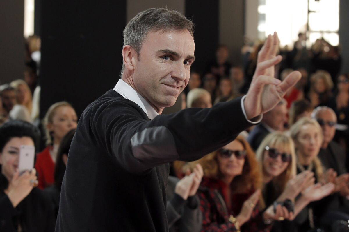 Christian Dior designer Raf Simons at Paris Fashion week in March.