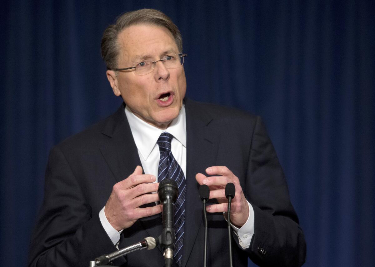 National Rifle Assn. Executive Vice President Wayne LaPierre speaks at a news conference in response to the Connecticut school shooting.