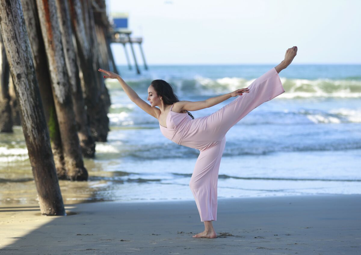 Ballet dancer Lori Hernández, photographed at the Imperial Beach Pier