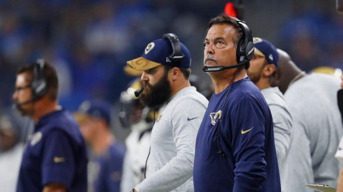 Rams Coach Jeff Fisher during a game against the Lions on Oct. 16.