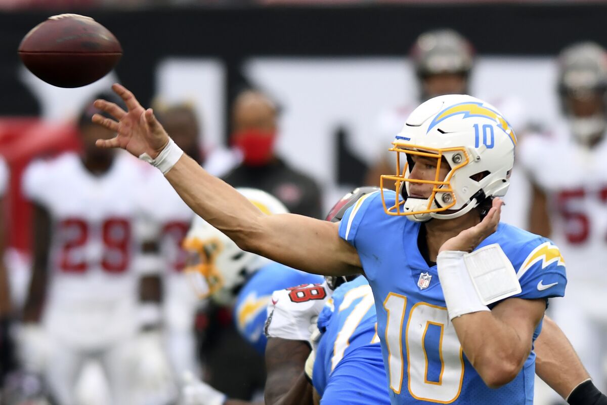 Herbert named Chargers' starting QB for rest of season - The San Diego  Union-Tribune