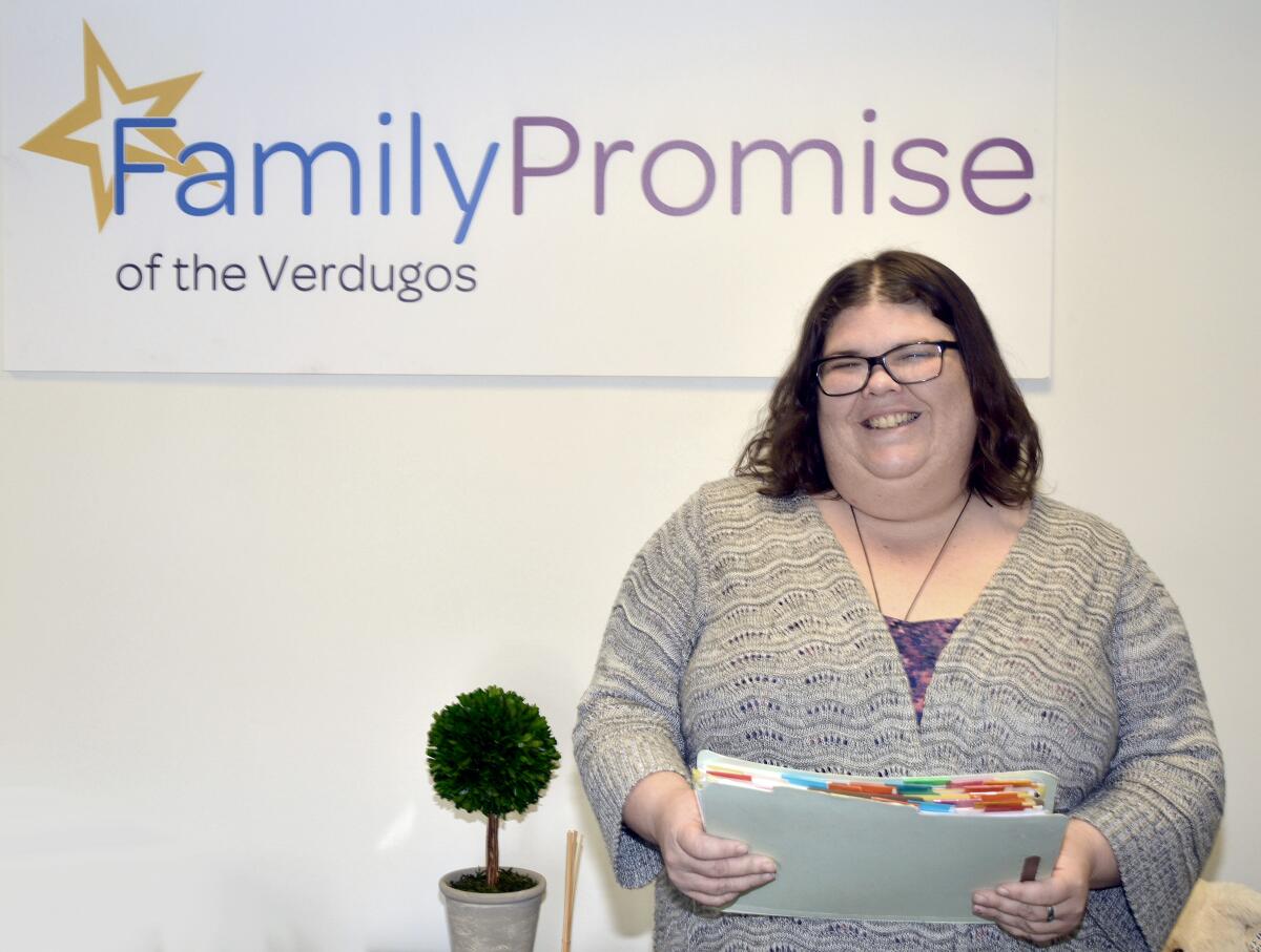 Family Promise of the Verdugos' program manager Carrie Prado is one of the dedicated staff members Hernandez says he is so grateful for.