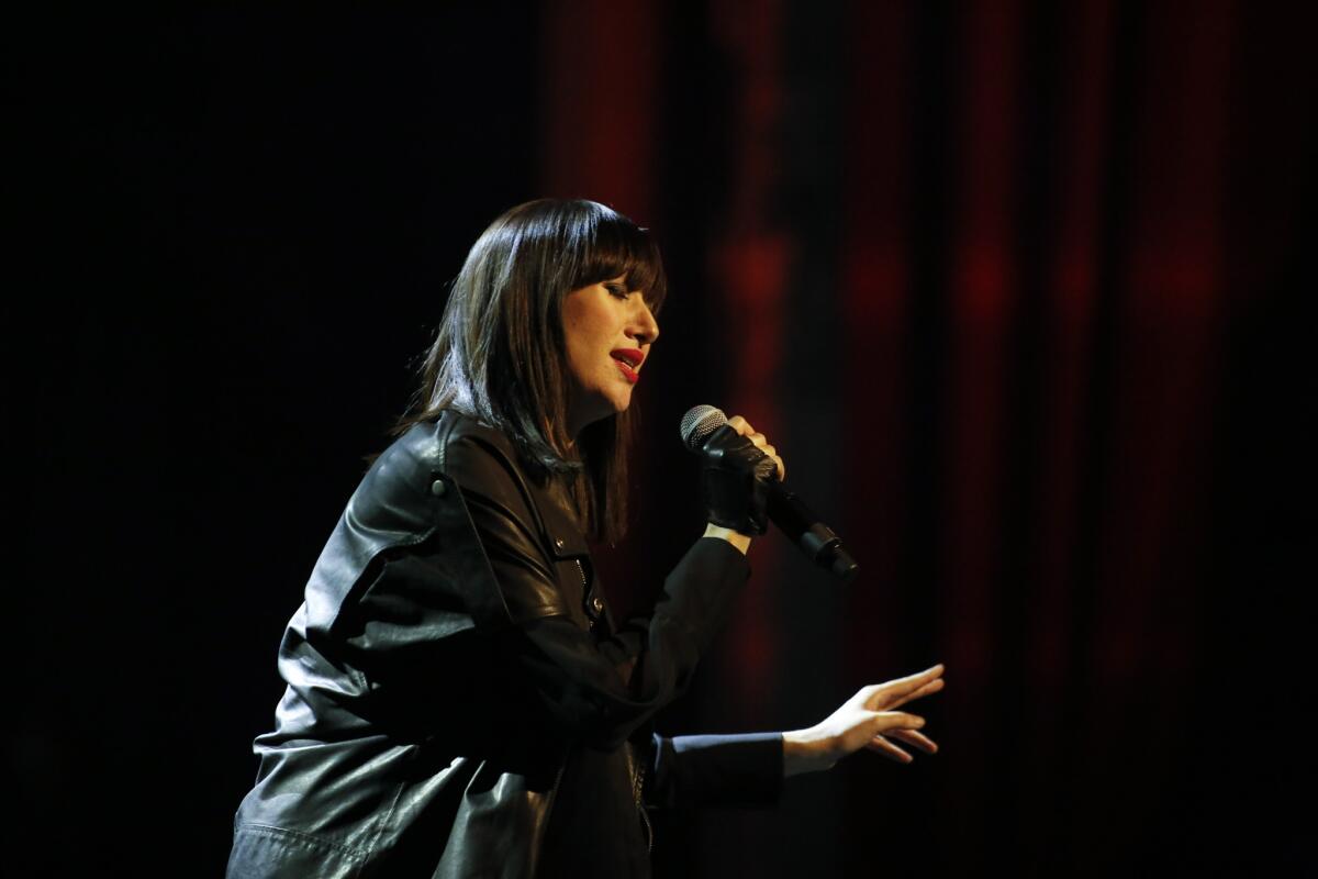 Karen O, formerly of the Yeah Yeah Yeahs, performs during a benefit for the David Lynch Foundation.