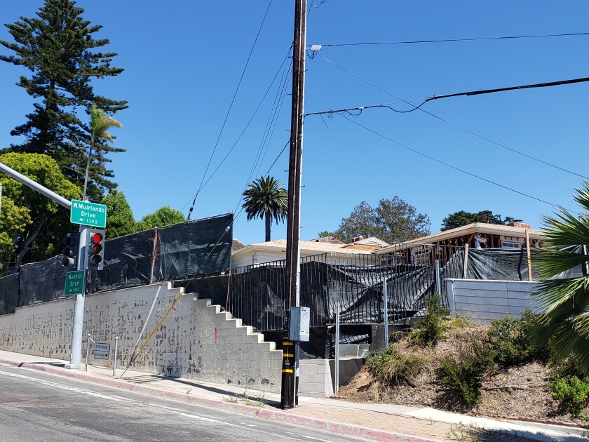 The city of San Diego has called for a halt to unpermitted construction on property at 1395 W. Muirlands Drive in La Jolla.