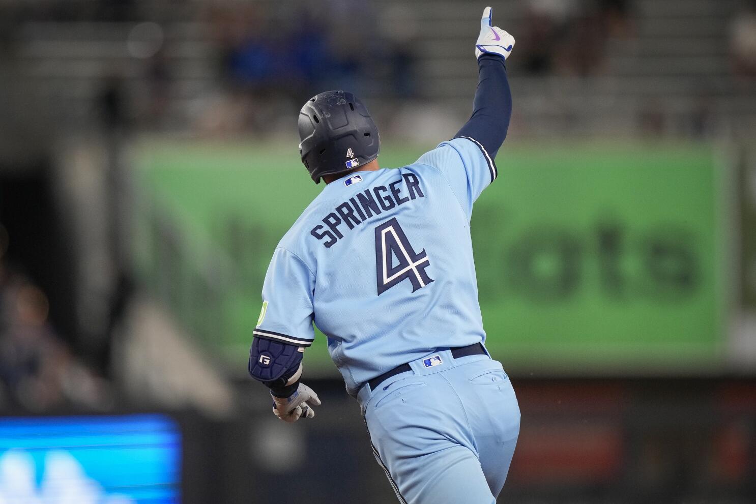 Blue Jays' George Springer hits 55th career leadoff home run vs
