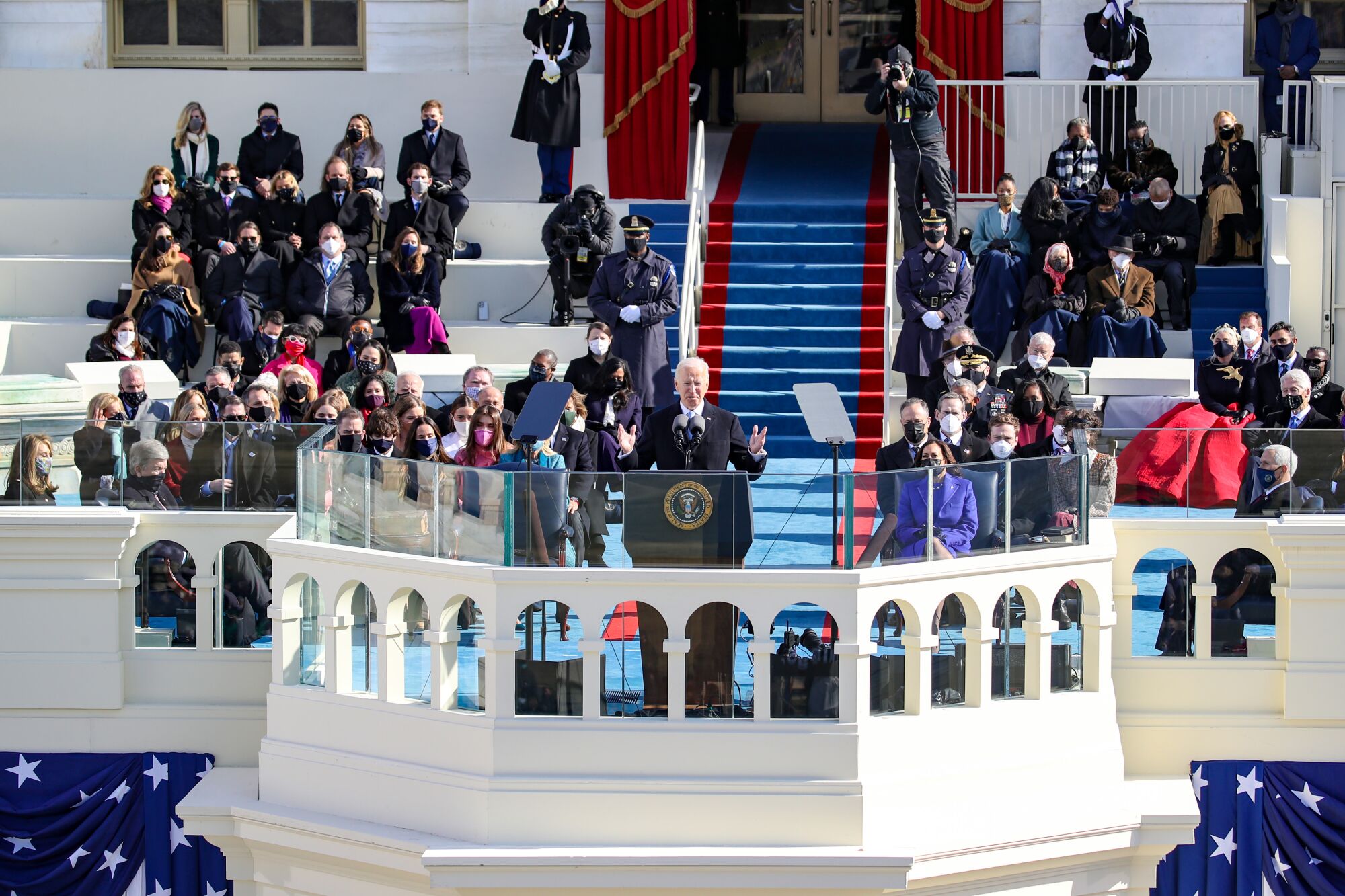 President Biden delivers his inaugural address on the West Front of the U.S. Capitol.