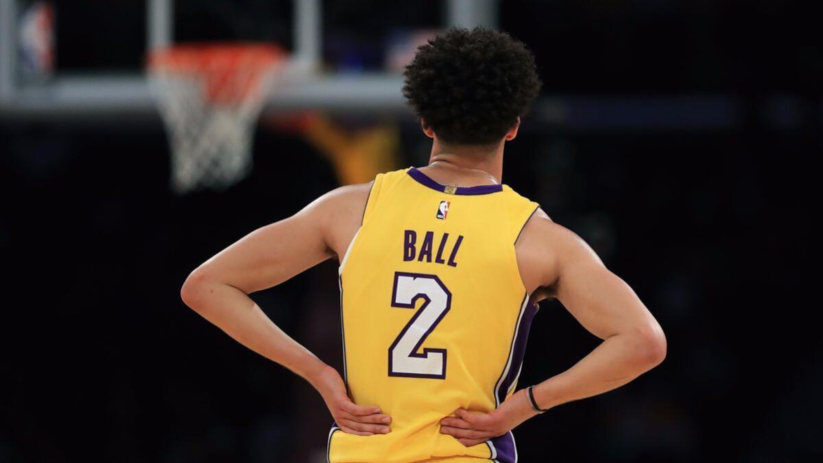 It is unclear if Lakers point guard Lonzo Ball will play in Sunday's game against Sacramento