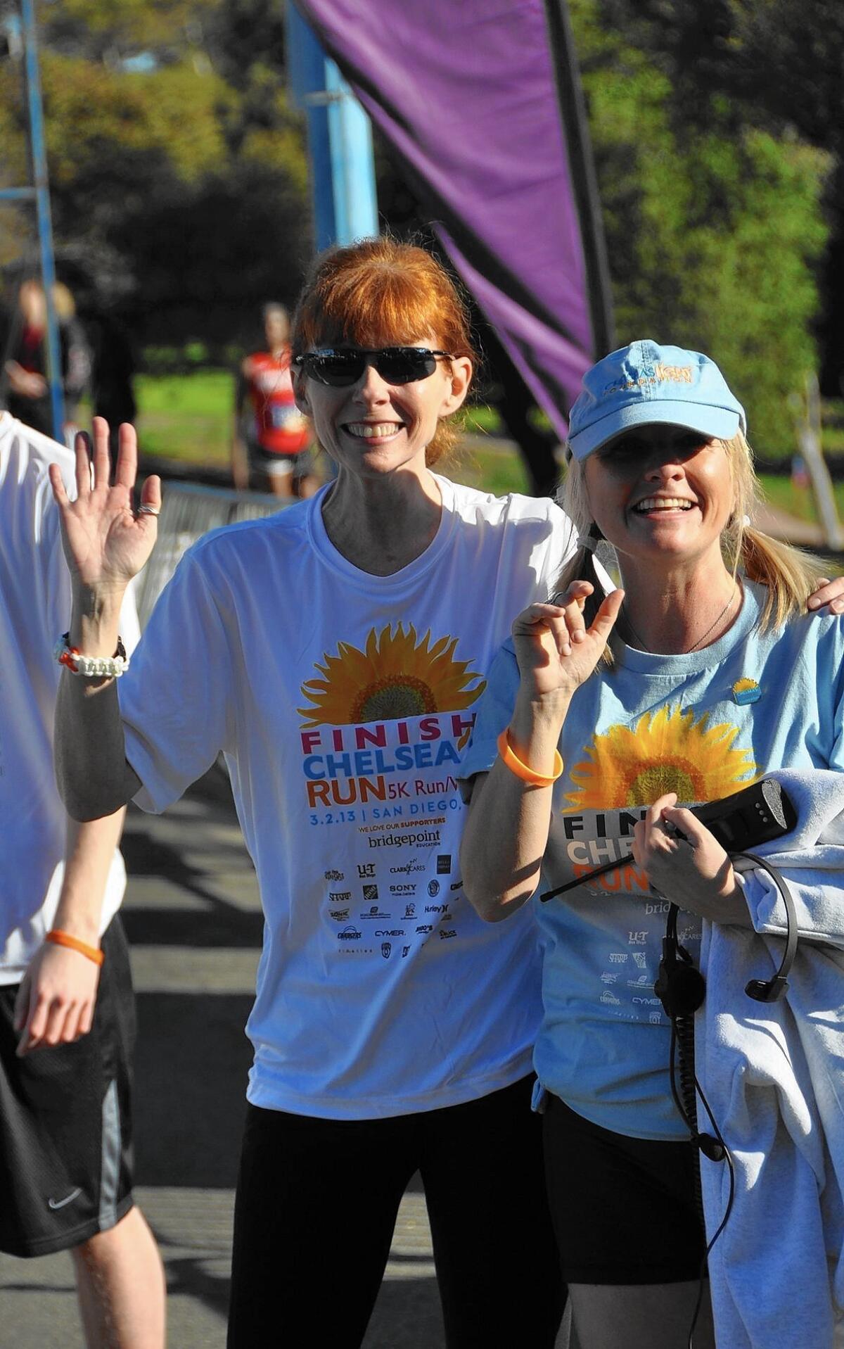 Kelly King, left, Chelsea’s mother, with Stephanie Dorian during the 2013 run for the foundation that was created after the killing of Chelsea in 2010.