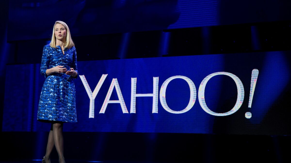 Yahoo is led by President and CEO Marissa Mayer, shown in 2014.