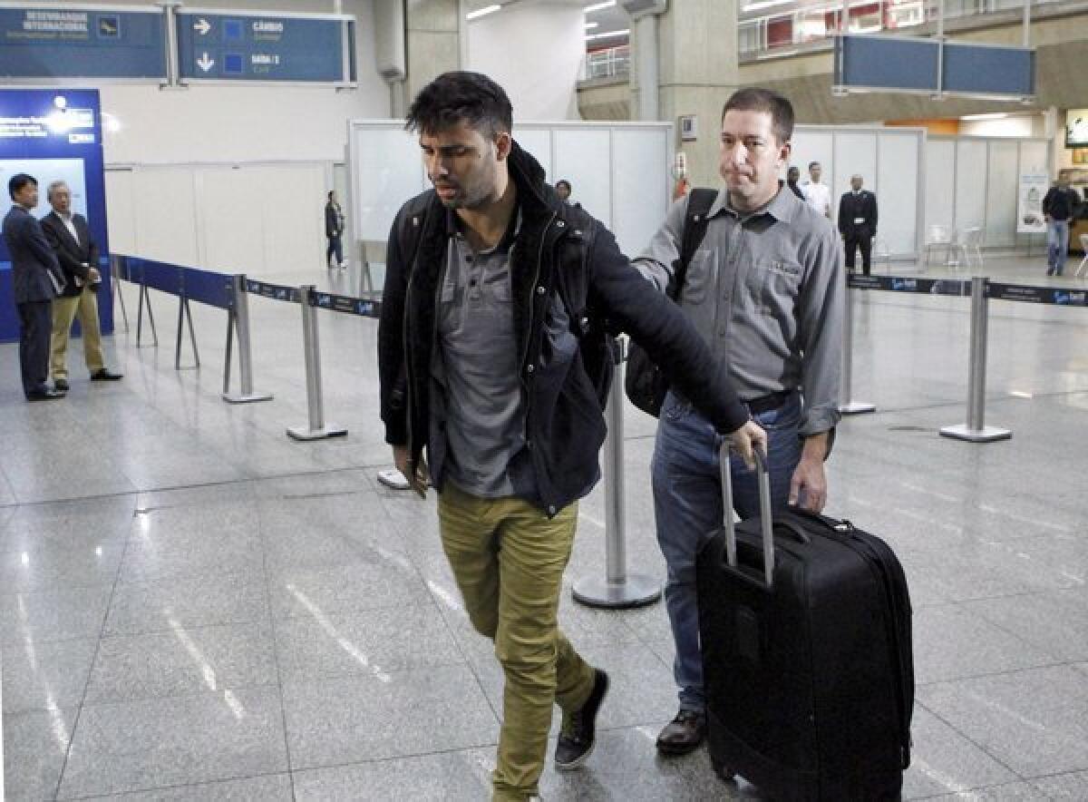 David Miranda, the Brazilian partner of Glenn Greenwald, a journalist who worked with intelligence leaker Edward Snowden, seen at Rio de Janeiro's Tom Jobim international airport.