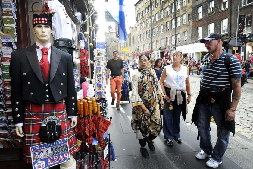 A street scene in Edinburgh, the capital of Scotland.