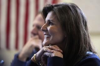 Republican presidential candidate former UN Ambassador Nikki Haley listens to students during a campaign stop at the Polaris Charter School, Friday, Jan. 19, 2024, in Manchester, N.H. (AP Photo/Charles Krupa)