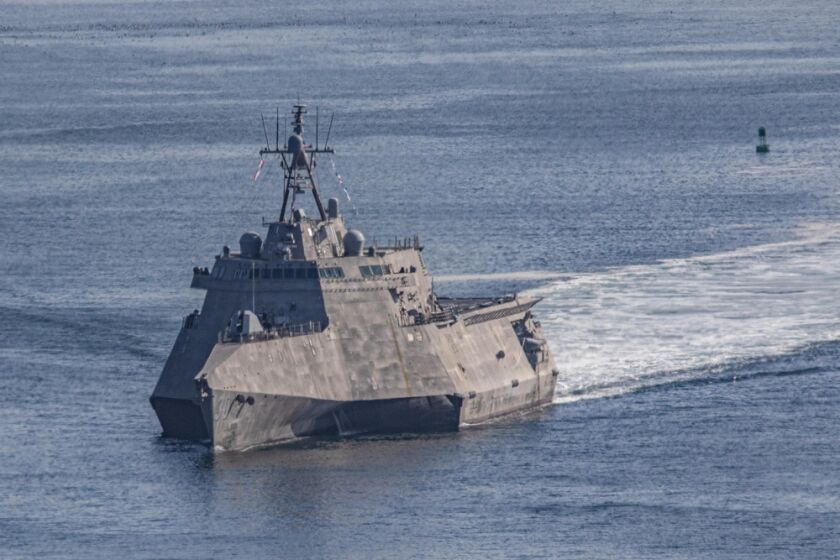 Canberra is an Independence-class littoral combat ship capable of traveling 50 mph in perfect conditions.