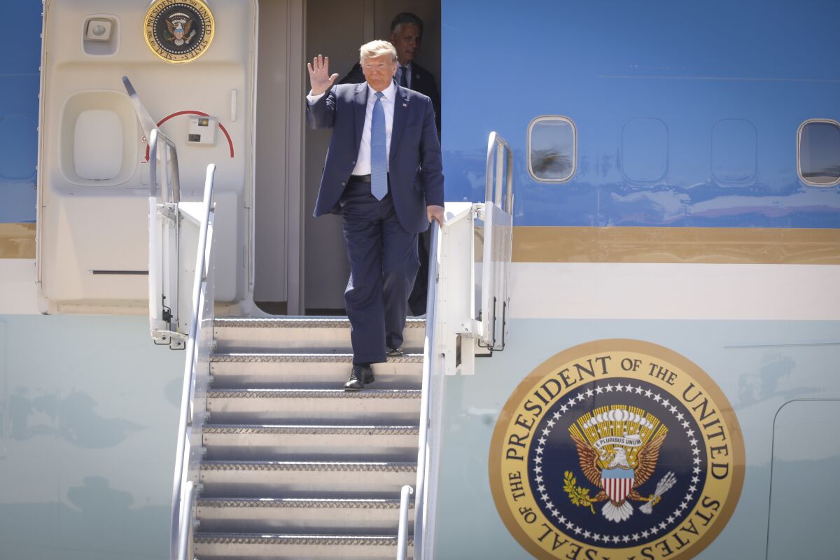 President Trump arrives in San Diego