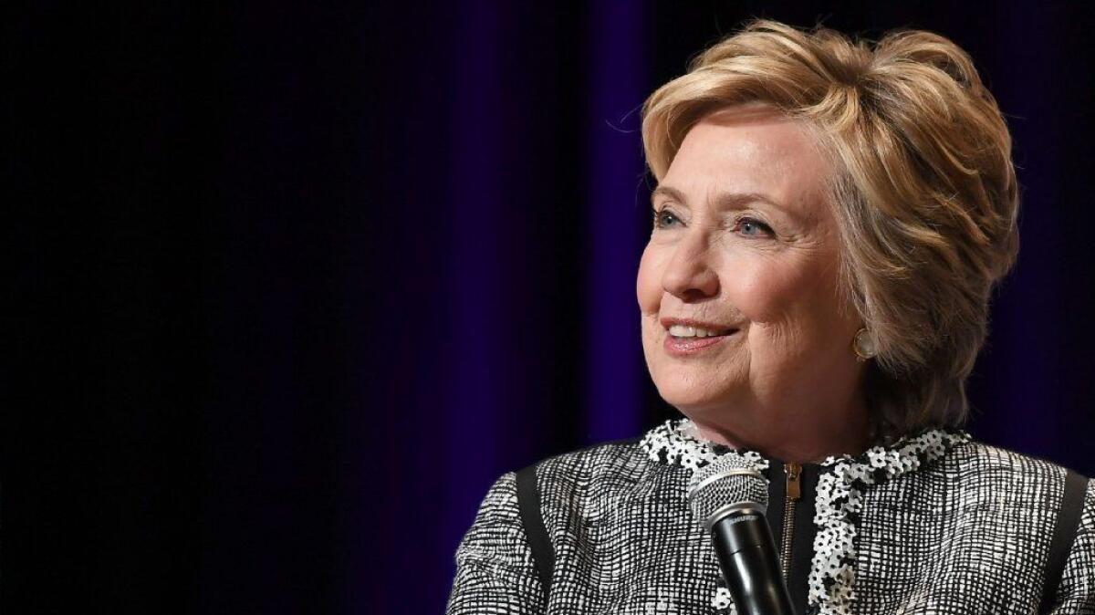 Hillary Clinton speaks at an event in New York on June 1, 2017.