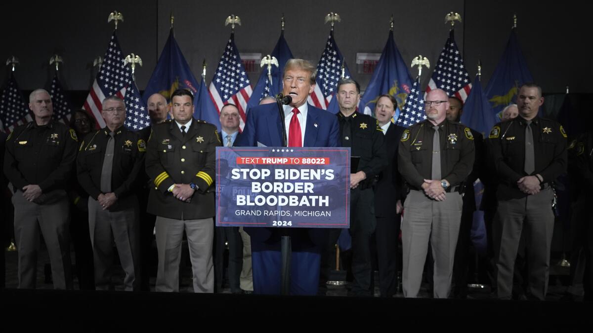 Trump escalates immigration rhetoric, accusing Biden of causing border ‘bloodbath’
