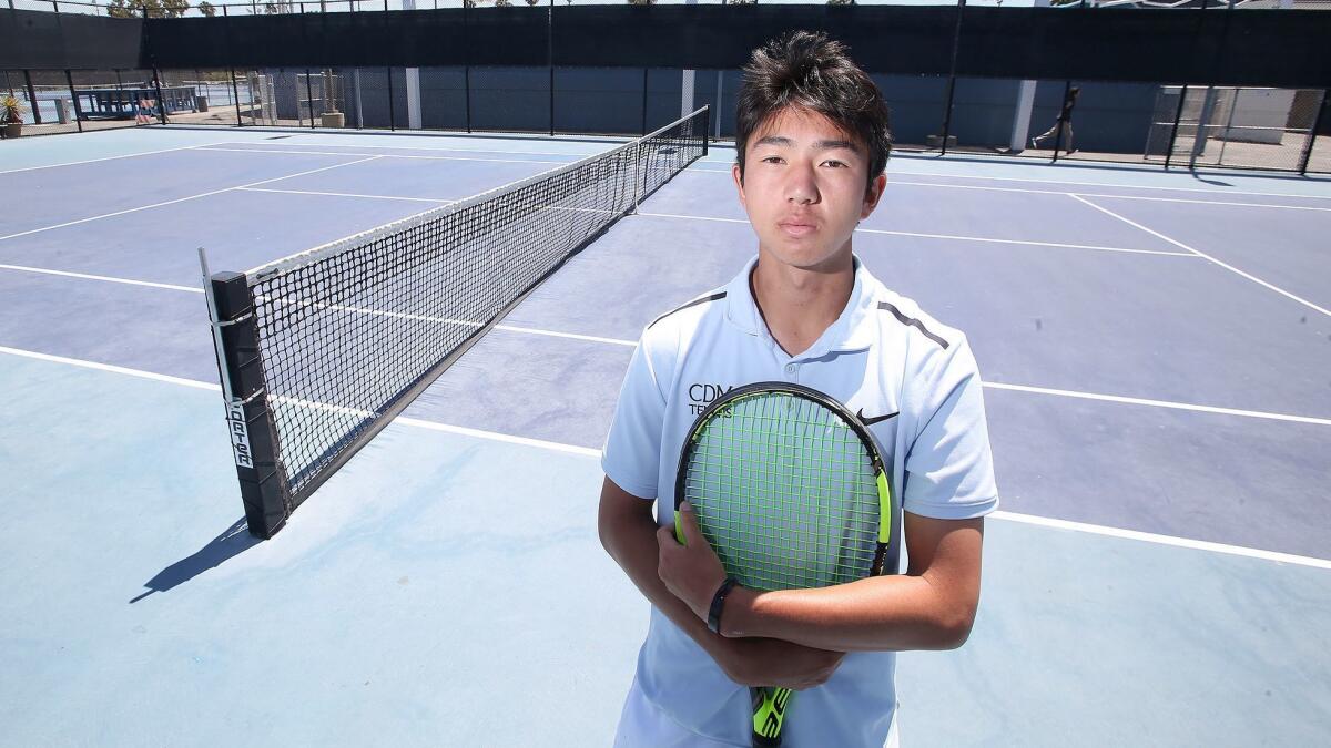Kyle Pham of Corona del Mar boys' tennis reached the CIF Southern Section Individuals singles tournament title match.