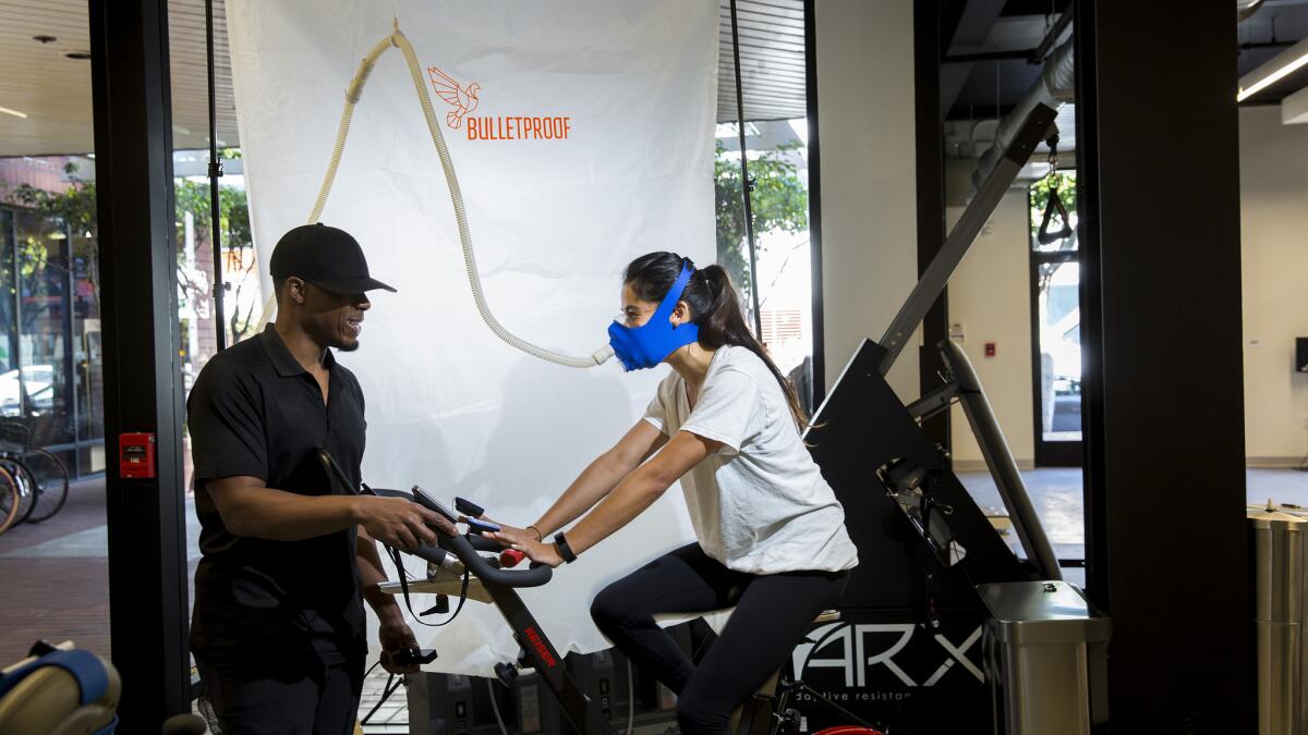 The cutting-edge oxygen trainer bike at the new Bulletproof Labs in Santa Monica.