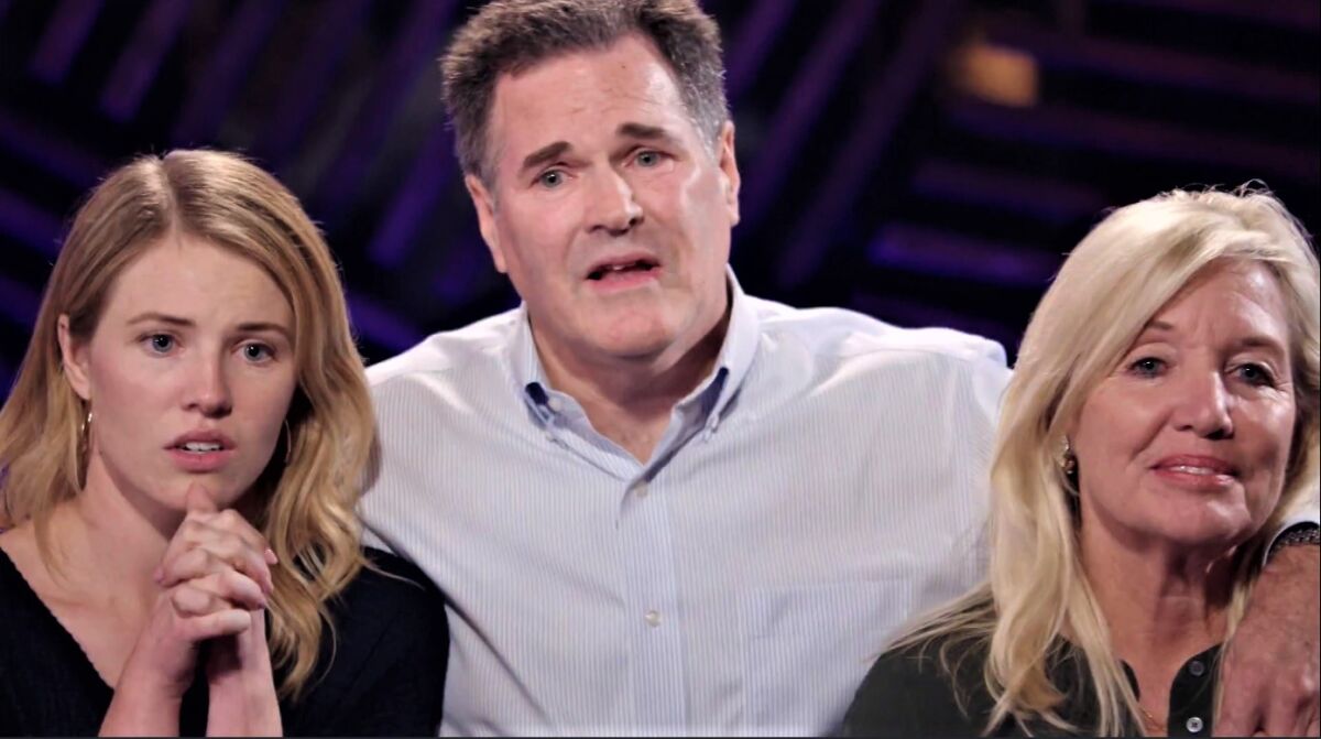 As Kat Hammock performed, "The Voice" cameras periodically focused on the faces of anxious family members standing on stage behind a curtain. From left, sister Maggie, father Steve and mother Maureen Hammock. Her audition was posted on YouTube.com.