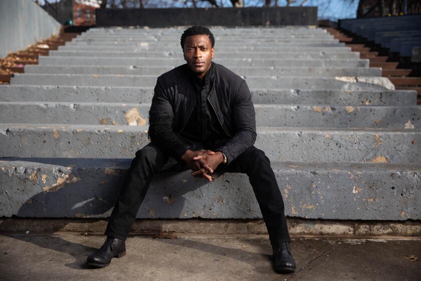 NEW YORK, NY - 12/13/20: Actor Aldris Hodge, who plays football player/actor Jim Brown in One Night in Miami, poses for a portrait in Herbert Von King Park on Sunday, December 13, 2020 in the Brooklyn borough of New York City. (PHOTOGRAPH BY MICHAEL NAGLE / FOR THE TIMES)