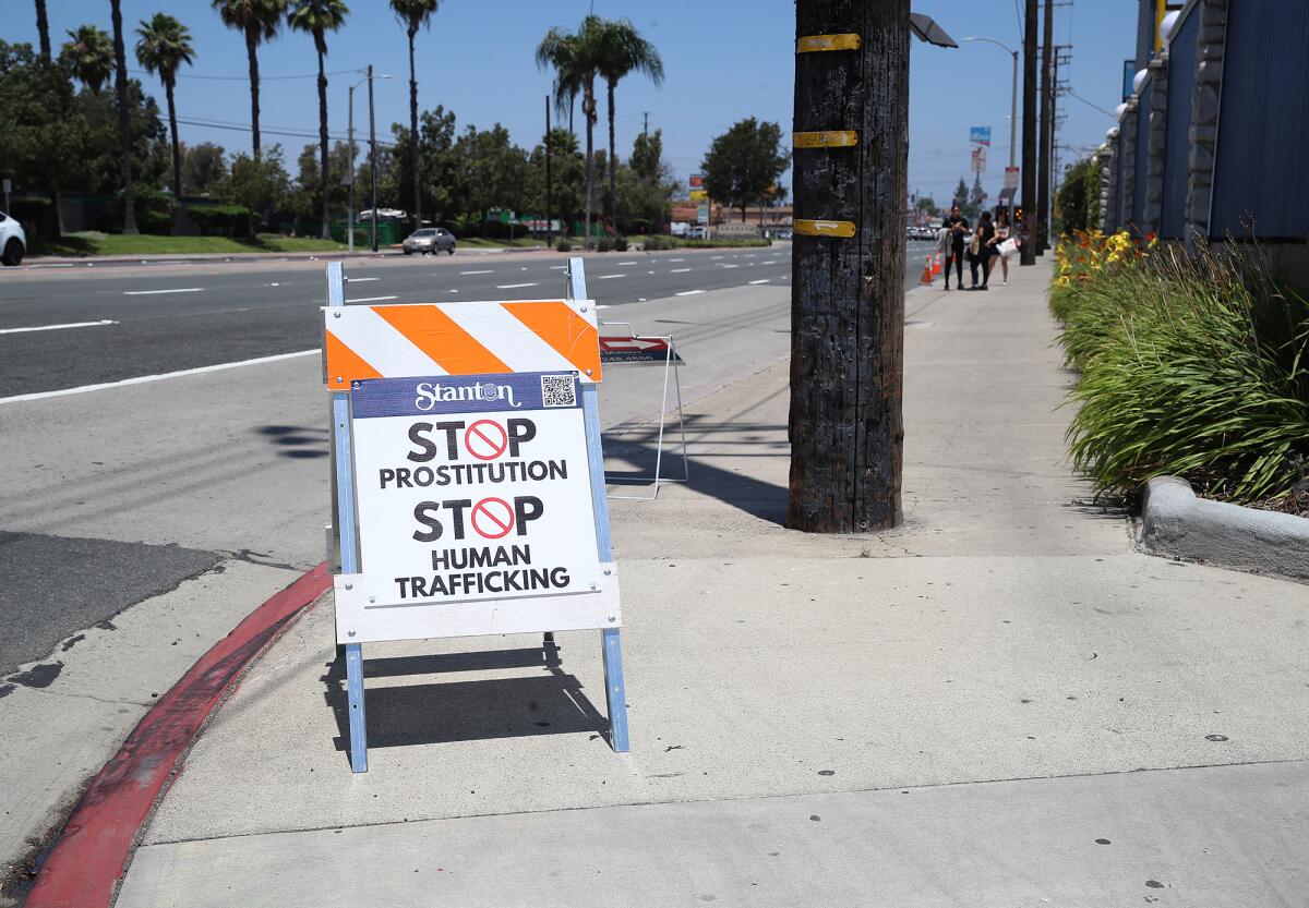 Signs along Beach Boulevard and Starr Street in Stanton promoting the city's "Safe Streets Together" campaign.