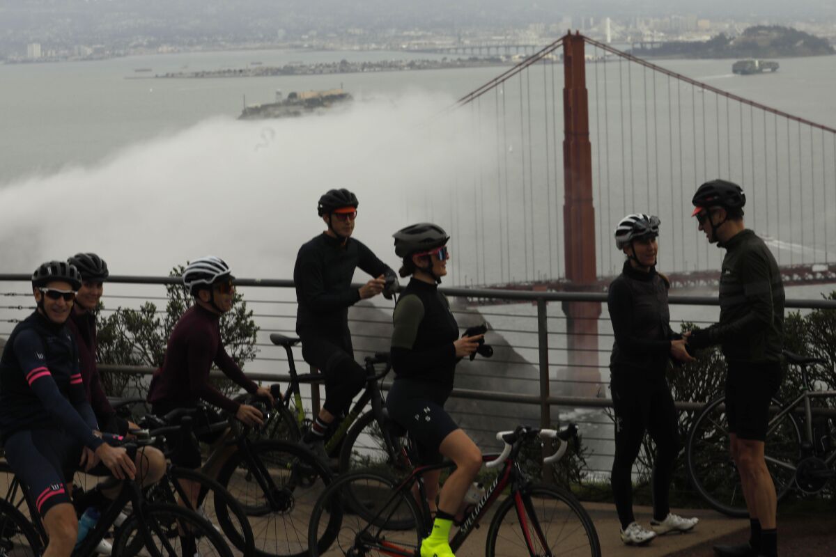 Ride leader Shanna Sauer, second from right, says her bike club's policy is “All cyclists welcome except for e-bikes.”