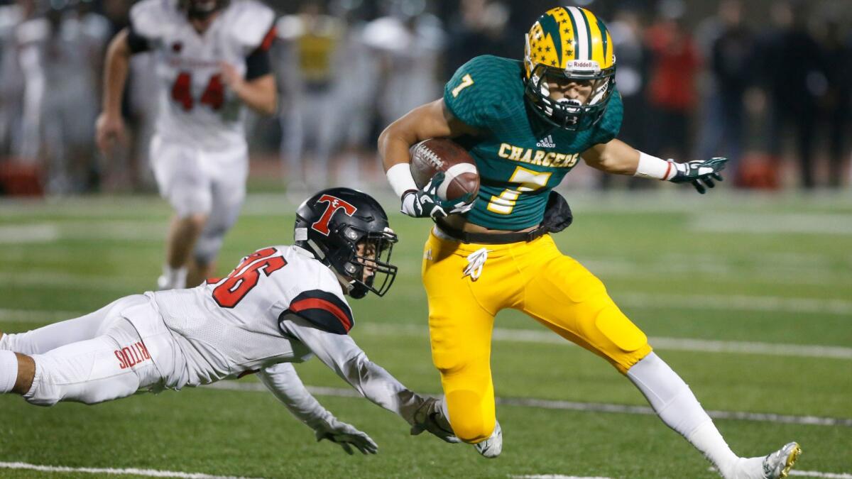 David Atencio will be among the key players for the Edison High football team in 2017. The Chargers enter the season ranked No. 1 in the preseason CIF Southern Section Division 2 poll.