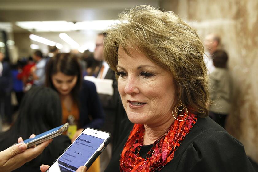 State Sen. Shannon Grove (R-Bakersfield), shown in 2019, was ousted as the upper house’s Republican leader on Wednesday.