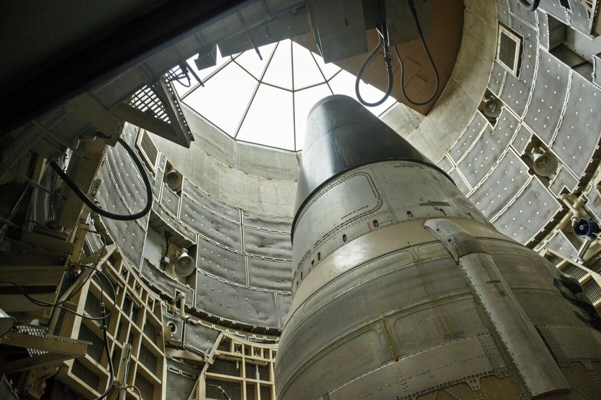 A deactivated Titan II ballistic missile, used during the Cold War as a nuclear deterrent, sits in a silo in southern Arizona.