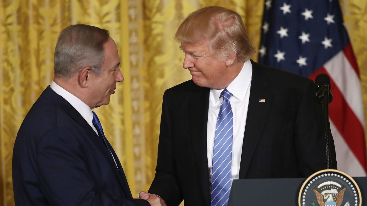 President Trump and Israel Prime Minister Benjamin Netanyahu at the White House on Feb. 15, 2017.