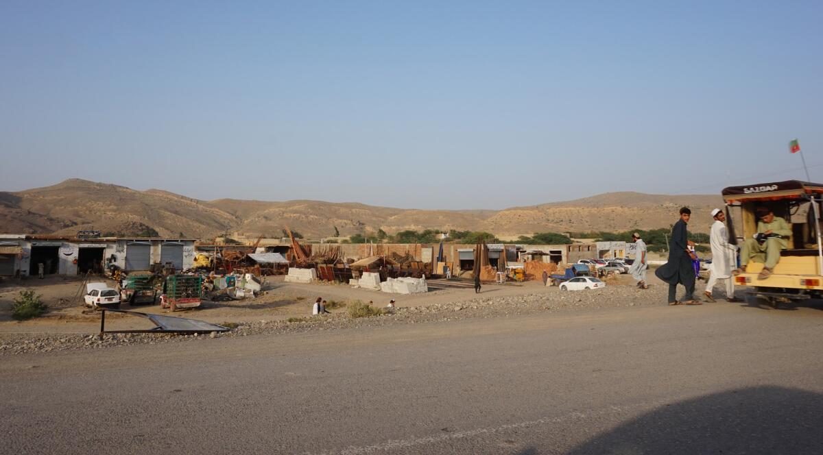 Part of the old bazar in Mir Ali, now used to sell construction supplies.