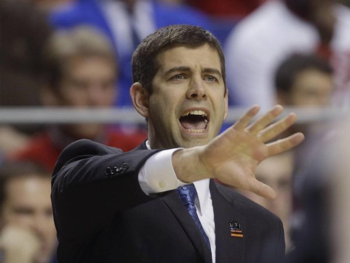 Butler Coach Brad Stevens reacts during a game against Marquette on Saturday.