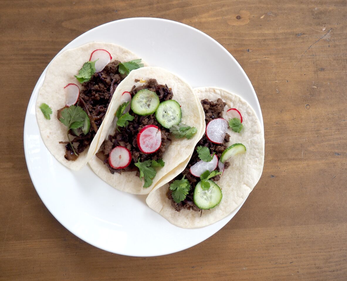 The Hello Fresh sesame beef tacos with quick-pickled veggies