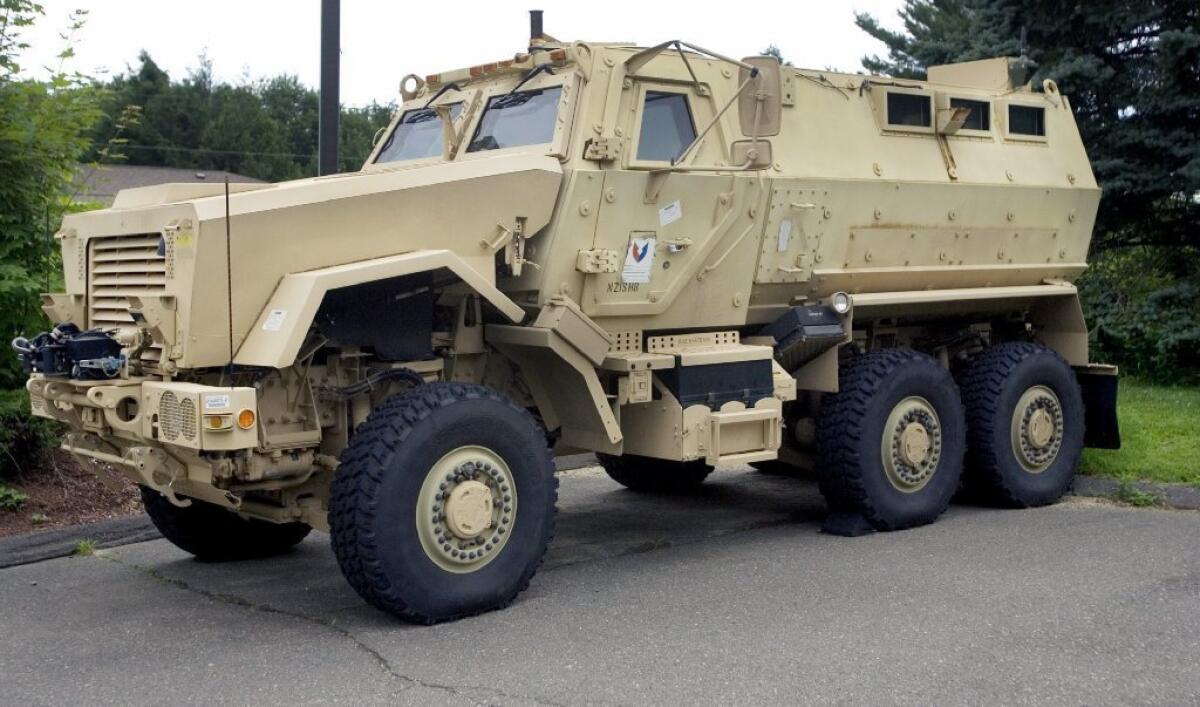 L.A. Unified's police department received a Mine Resistant Ambush Protected vehicle like this one through a federal program.