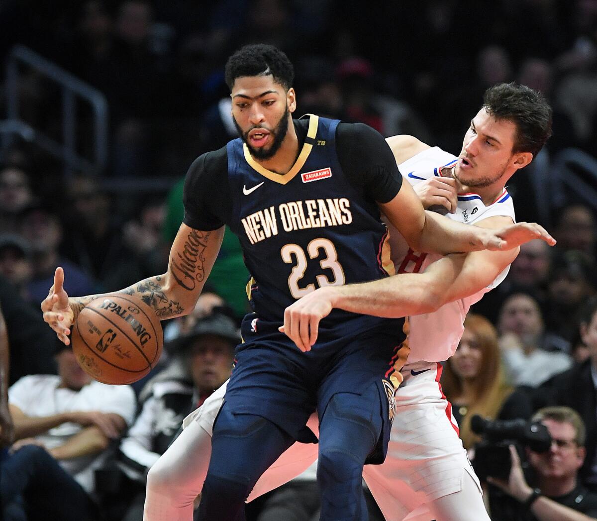 Clippers forward Danilo Gallinari, disrupting a drive by Pelicans All-Star Anthony Davis, is an underrated defensive player.