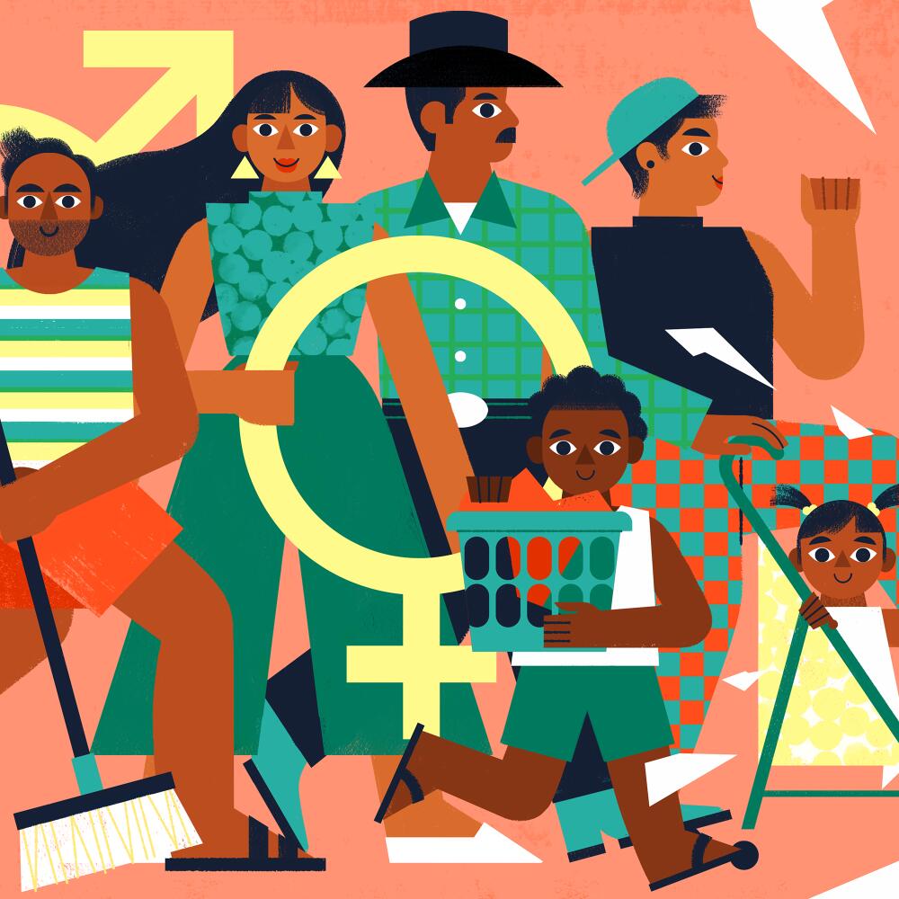 Illustration shows a new Latinx generation breaking free of gender norms.