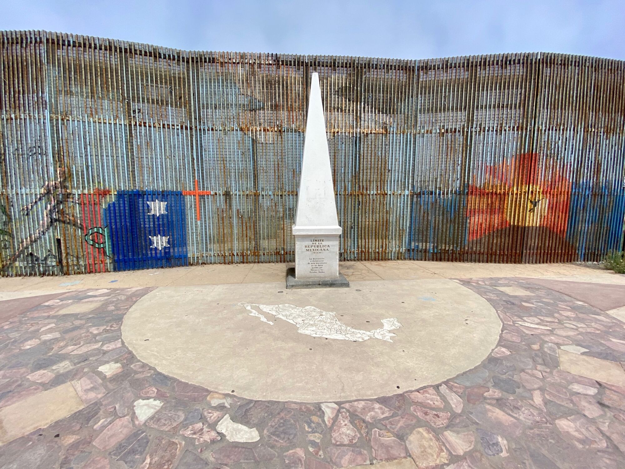 Monument 258 at Friendship Park from Playas de Tijuana in August 2020.