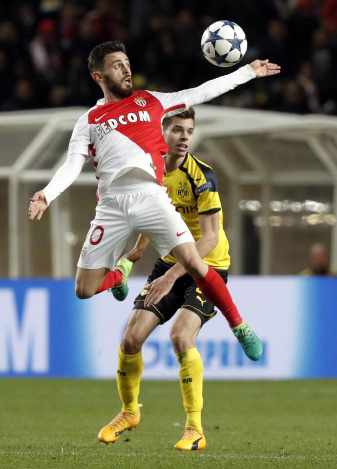 Monaco's Bernardo Silva in action