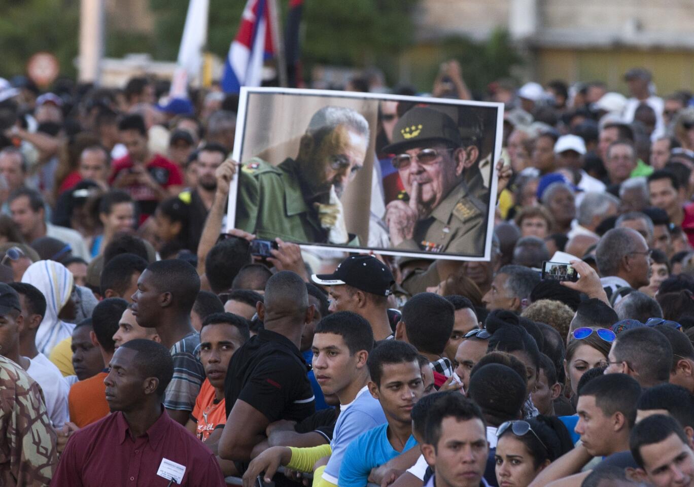 Raul Castro attends rally