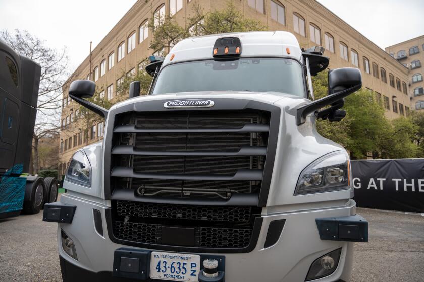 Prototype model of a Torc Robotics self driving truck with LIDAR and other sensors visible, Austin, Texas, March 11, 2023. (Photo by Smith Collection/Gado/Getty Images)
