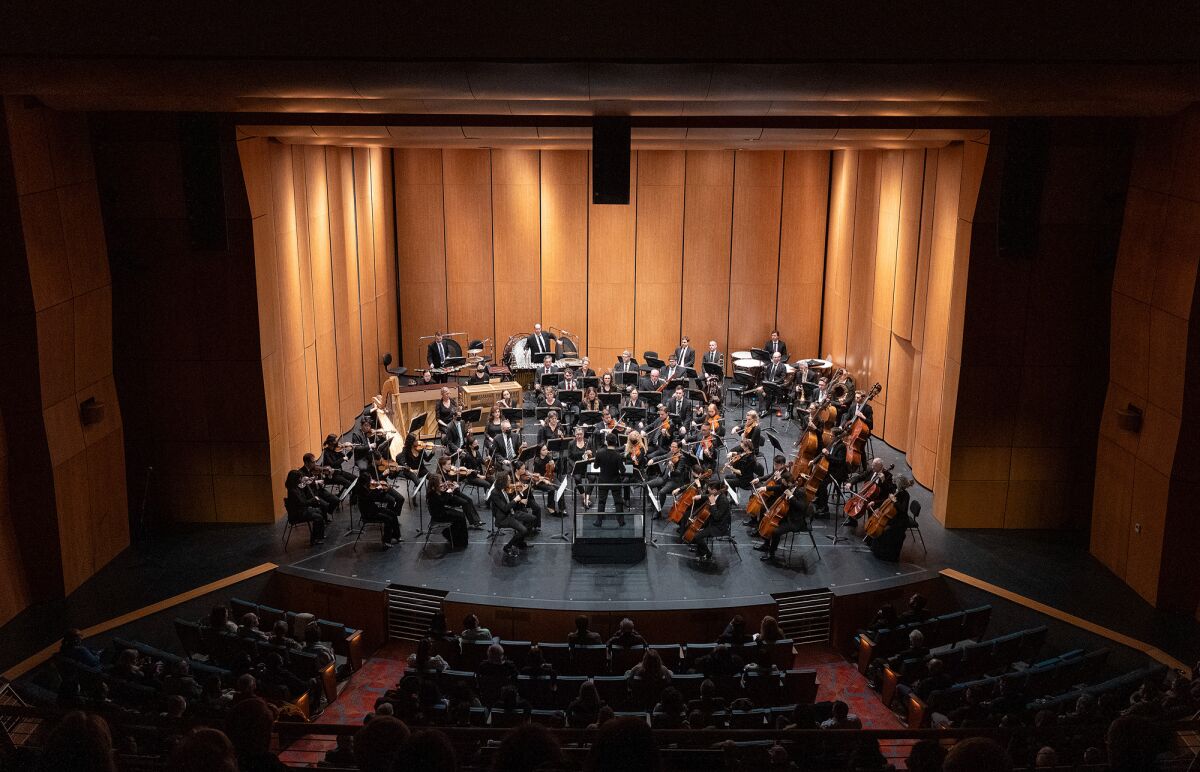 The San Diego Symphony performs a free Music Connects concert at Southwestern College in Chula Vista.