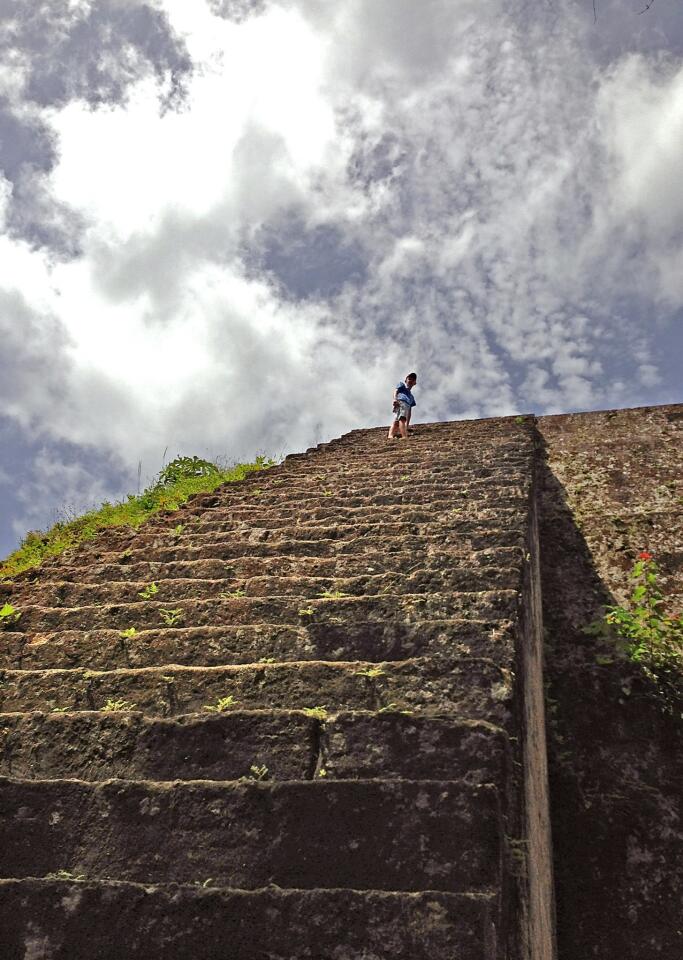 A pyramid at Caracol, a large ancient Maya archaeological site in what is now the Cayo District of Belize.