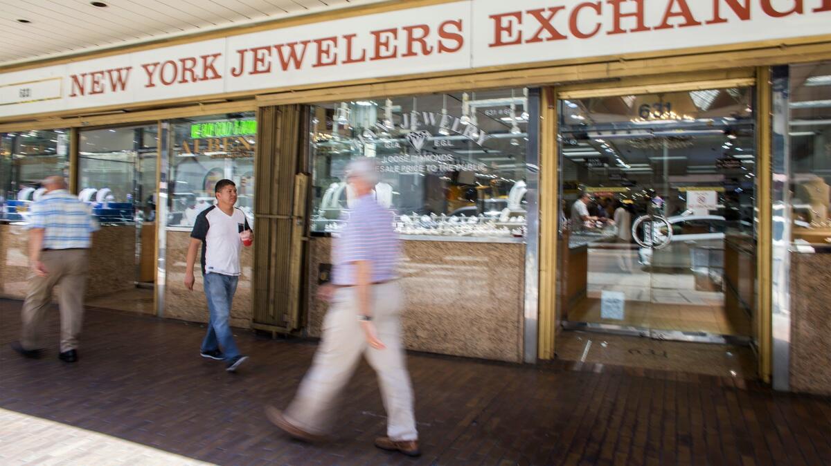 There are more than a dozen Cambodian jewelry stores in the jewelry district.