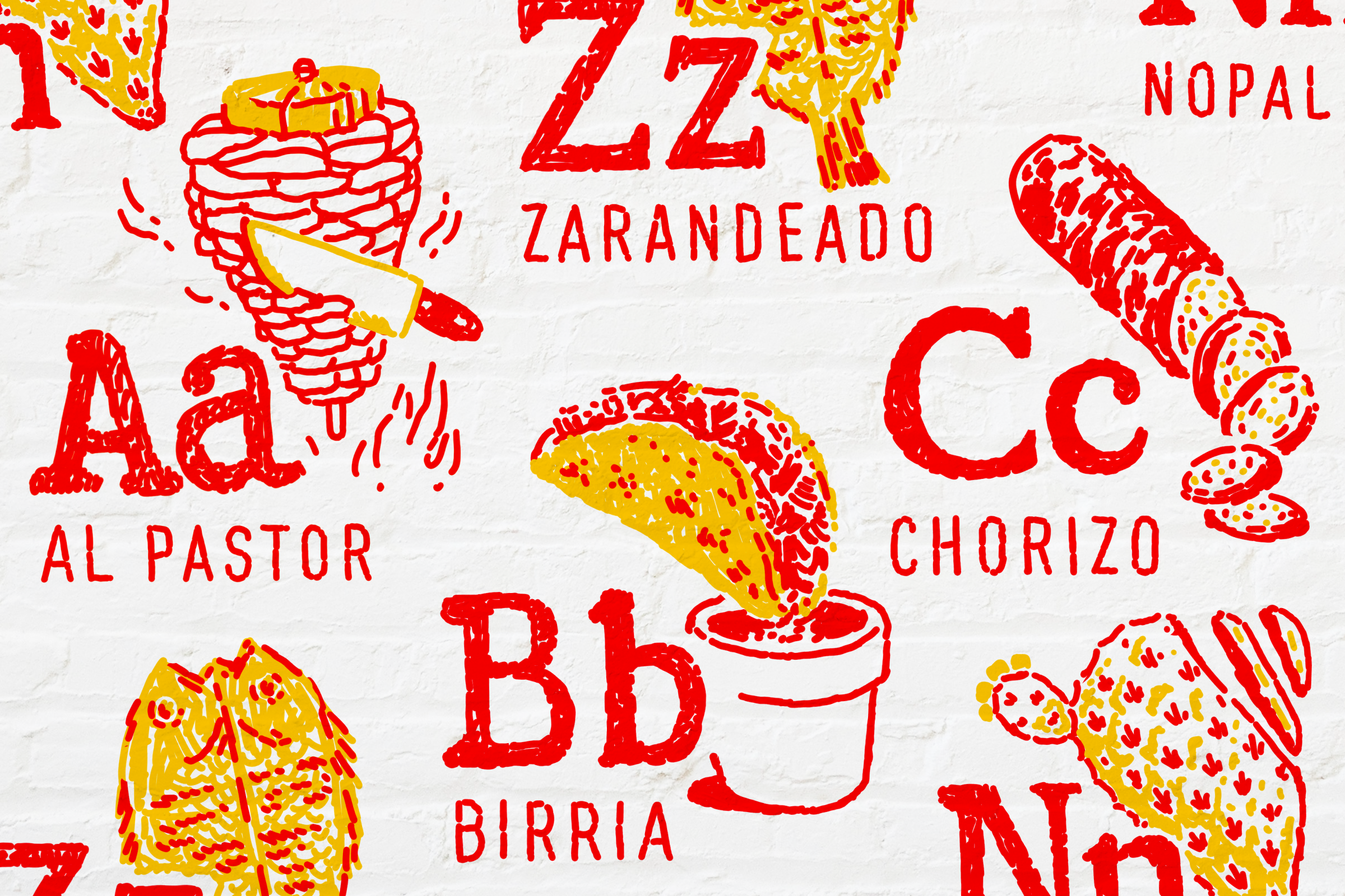 Illustration of the ABC's of tacos