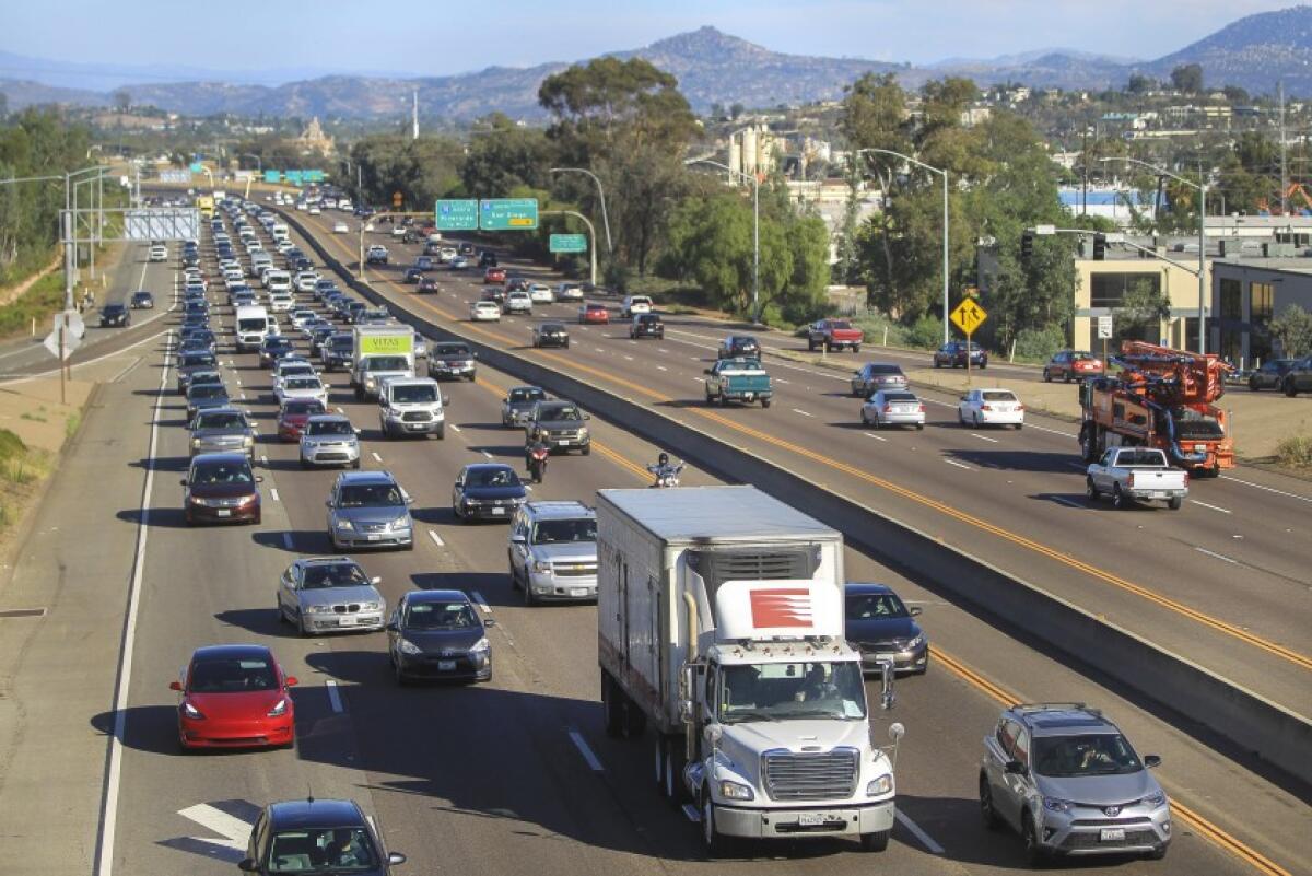 SANDAG’s list of proposed projects includes a North County rail line and express lanes along state Route 78, shown here.